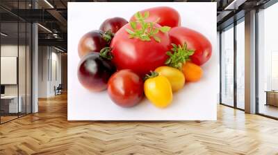 various colorful raw tomatoes close up Wall mural