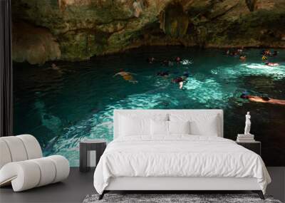 Cenote swimming in Mexico Wall mural