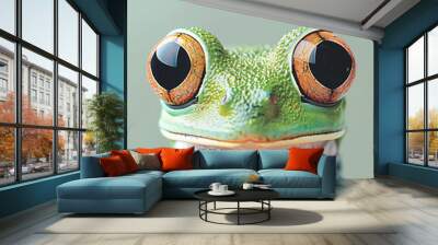 Close-Up of a Colorful Tree Frog with Large Eyes Wall mural