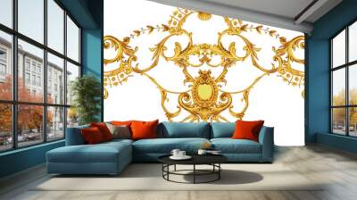 Golden border in rococo style Wall mural