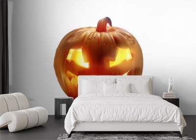 Halloween burning pumpkin on transparent background Wall mural