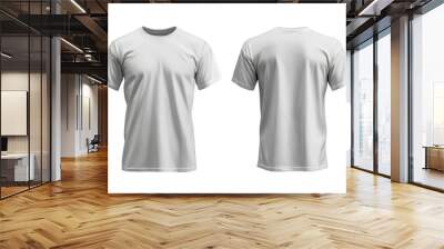 Image of a white T-shirt from both sides on a transparent background Wall mural