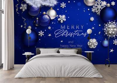 Modern blue Christmas composition
 Wall mural