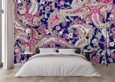 Seamless background with paisley Wall mural