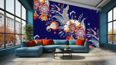 Seamless pattern with decorative flowers Wall mural