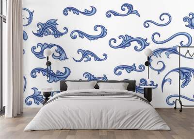 Set of  decorative elements in Baroque style Wall mural