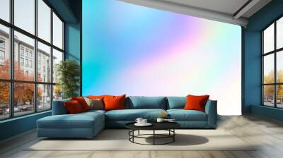 Abstract holographic neon foil background, iridescent colors Wall mural