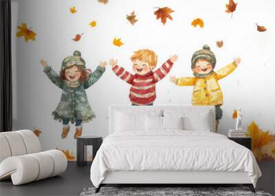 A group of children jumping in the air Wall mural