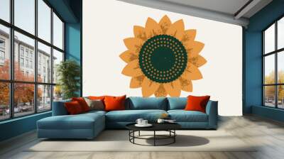 Sunflower textured illustration. Vector illustration Wall mural