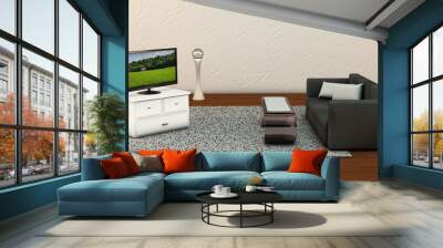 Living room in 3d Wall mural