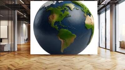 View of 3d images of planet earth, earth globe isolated on transparent background. png Wall mural