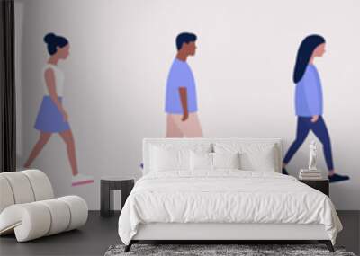 walking people Wall mural