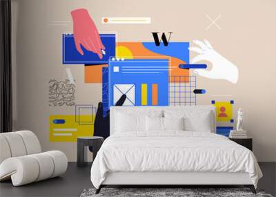 Website design or mobile applications design illustration.  Wall mural