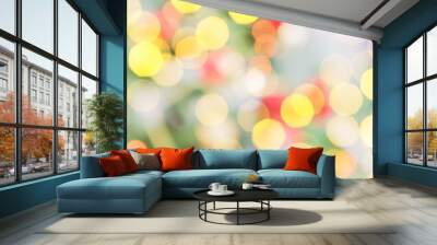 Abstract christmas blurry background with colorful bokeh Wall mural