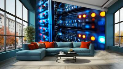 Data center and network devices in high-performance mode Wall mural