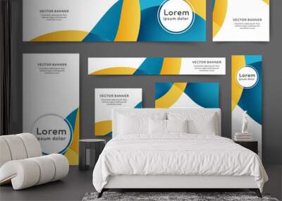 Web banner waves Wall mural