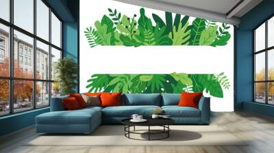 Leaves and plants background Wall mural