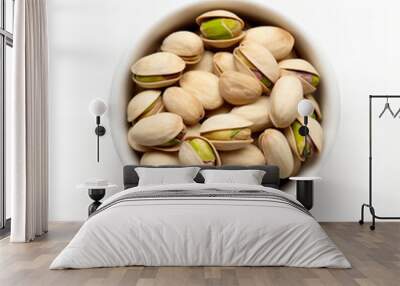 Pistachios in bowl Wall mural