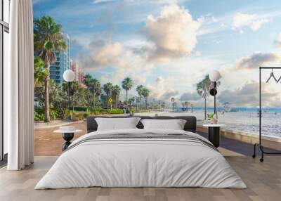 Clearwater beach with beautiful white sand in Florida USA Wall mural