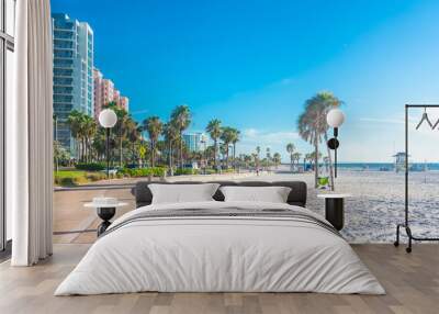 Clearwater beach with beautiful white sand in Florida USA Wall mural