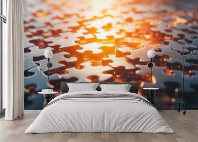 puzzle pieces fitting together Wall mural