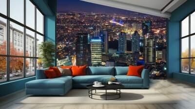 Night panoramic view of Istanbul, Turkey Wall mural