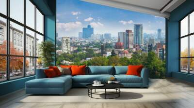 panoramic view of mexico city. Wall mural