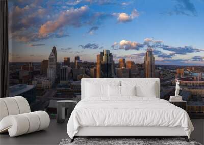 Twilight panoramic view of Cincinnati, Ohio Wall mural