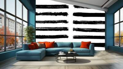 Black and white stripes set isolated on white background vector Wall mural