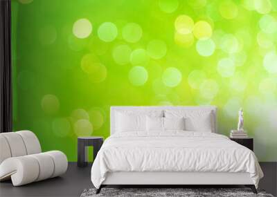 Green blured abstract background with bokeh Wall mural