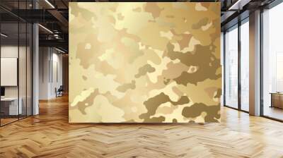 Gold camouflage vector texture for design. Golden military background for cover design, cards, flyer, poster, banner and  print. Luxury khaki backdrop for textile. Hand drawn illustration. Wall mural