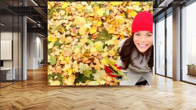 Autumn / fall banner background texture woman Wall mural