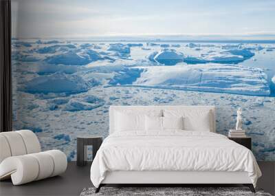 Climate Change. Iceberg afrom glacier in arctic nature landscape on Greenland. Icebergs in Ilulissat icefjord. Melting of glaciers and the Greenland ice sheet is a cause of sea levels rise Wall mural