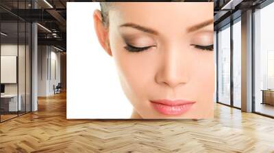 Closed eyes beauty face - Asian woman eyelashes Wall mural