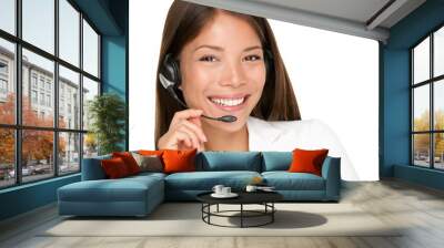 headset woman Wall mural