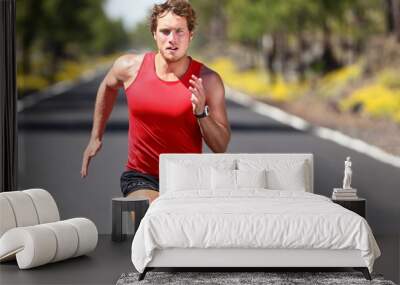 Running sport man Wall mural