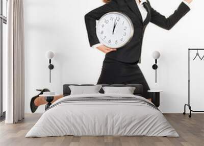 stress - business woman running late Wall mural