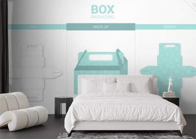 Box packaging and mockup die cut template Wall mural