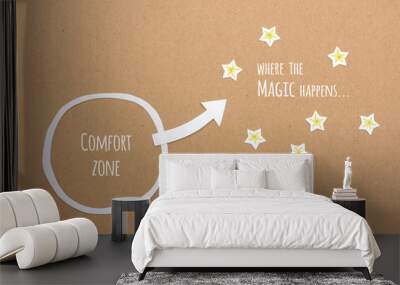 Your comfort zone versus where the magic & success happens Wall mural