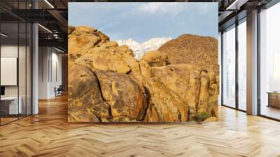 desert rock formations Alabama Hills Sierra Nevada mountains Wall mural