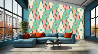 50s Mid Century Modern Seamless Pattern Wall mural