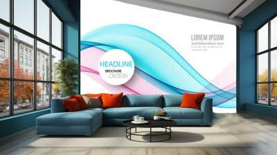 Abstract lines background. Template brochure design Wall mural