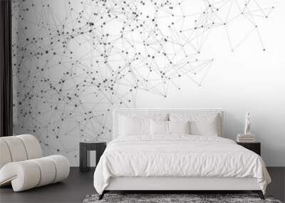 Abstract mesh background with circles, lines and shapes Wall mural