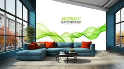 Abstract vector background, futuristic wavy  Wall mural