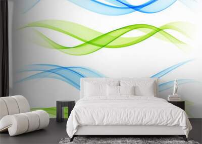 Set of color wave Wall mural