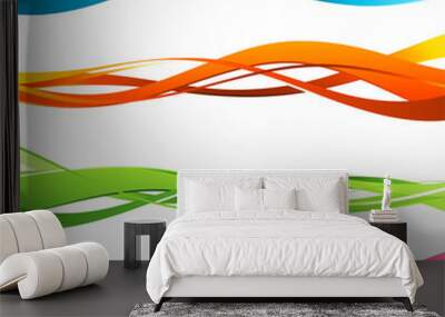 Set of color wave Wall mural