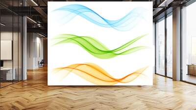 Set of color wave Wall mural