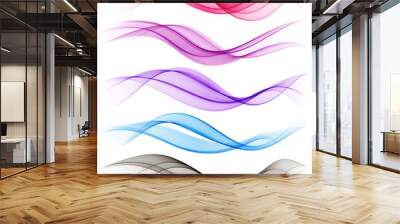 Set of color wave Wall mural