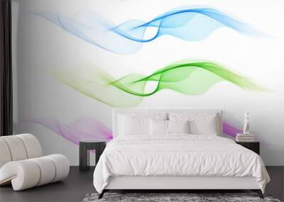 Set of colorful blend wave Wall mural