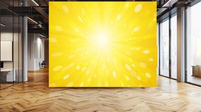 Yellow sunny rays background Wall mural